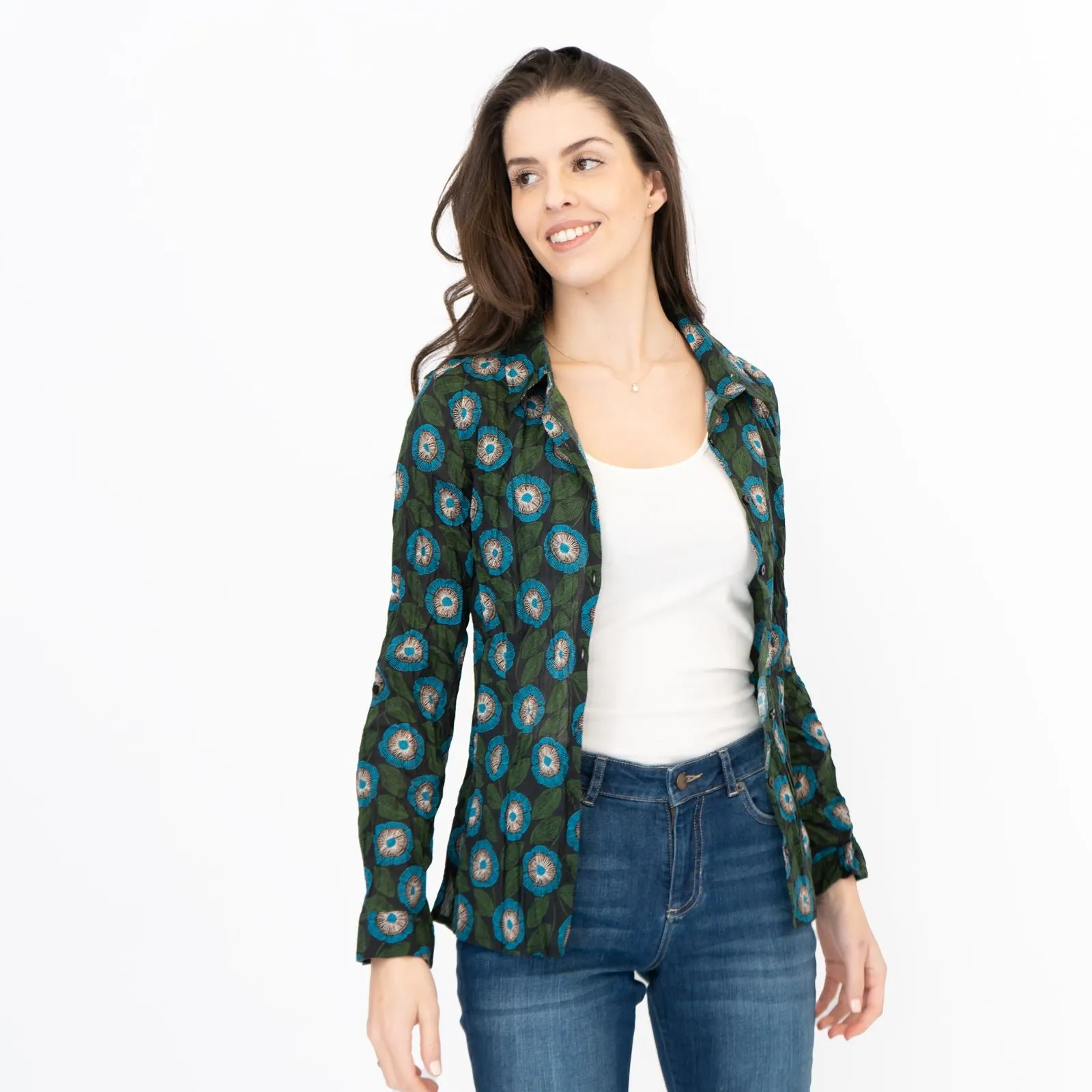Seasalt Womens Larissa Shirt Blue Flowers