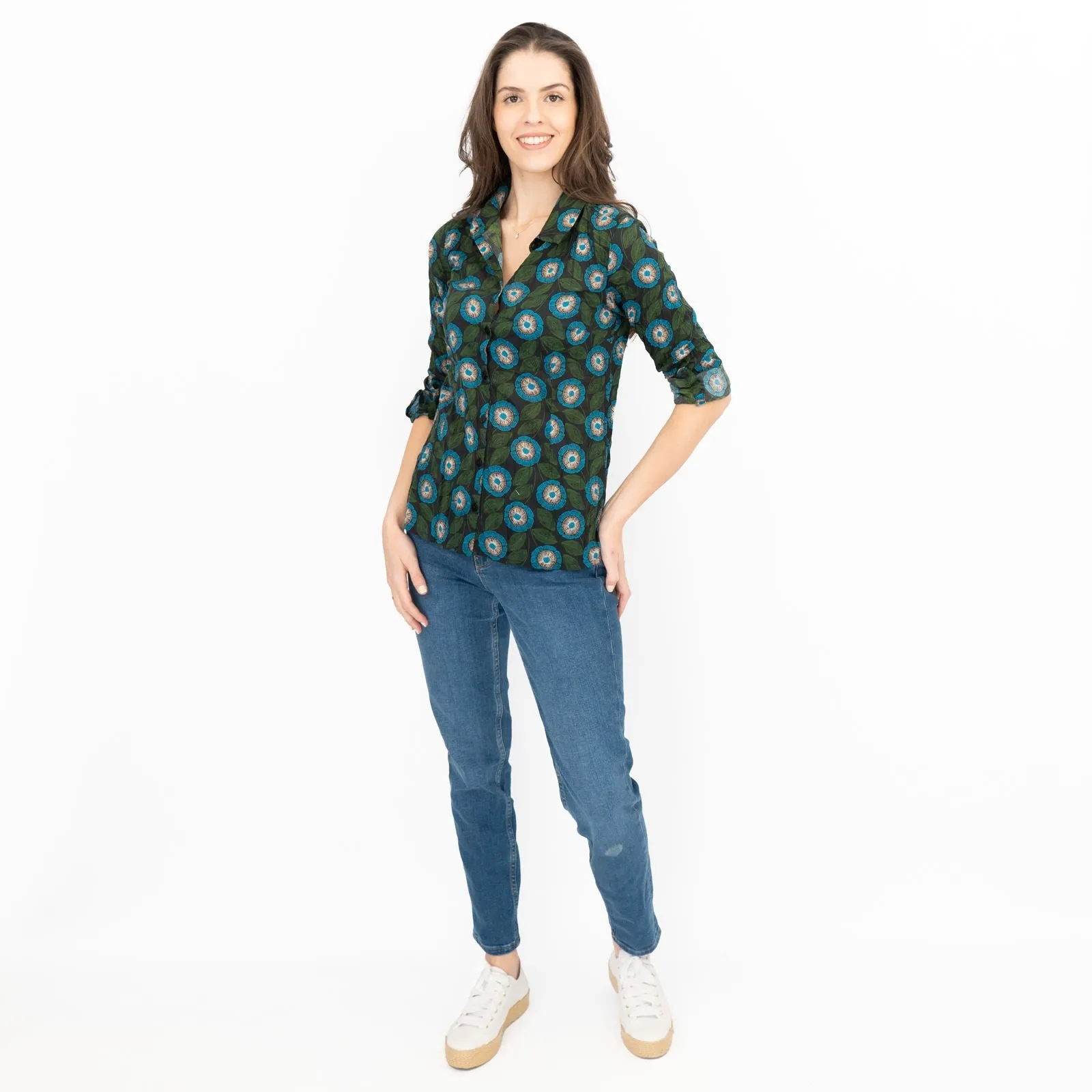 Seasalt Womens Larissa Shirt Blue Flowers