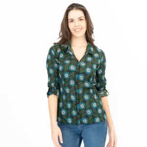 Seasalt Womens Larissa Shirt Blue Flowers