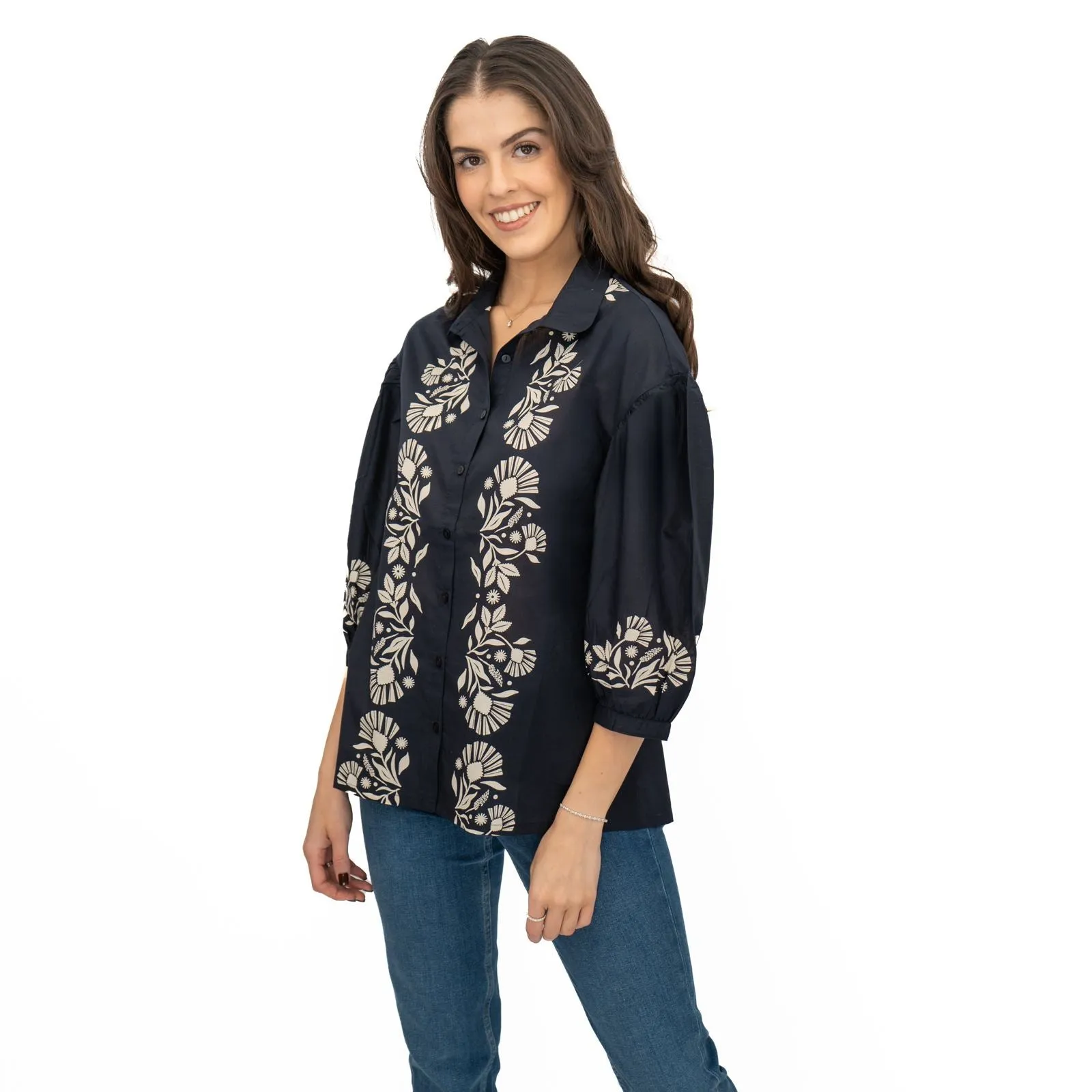 Seasalt Womens Navy Swan Creek Blouse