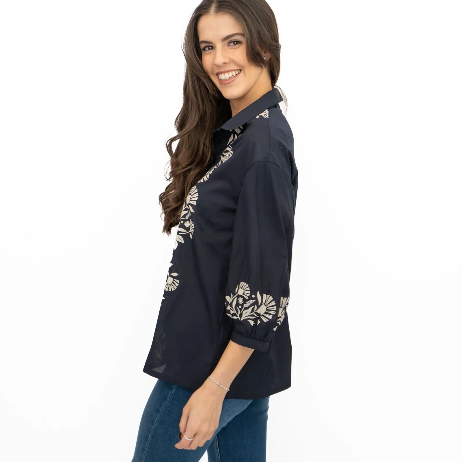 Seasalt Womens Navy Swan Creek Blouse