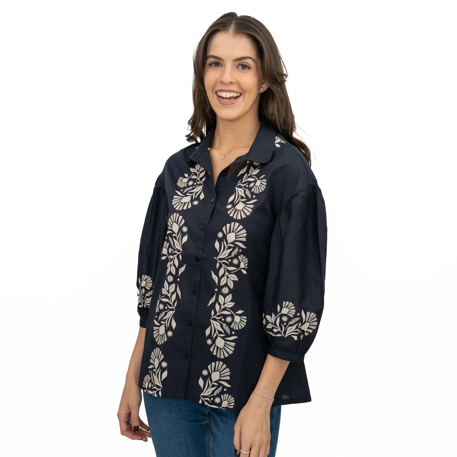 Seasalt Womens Navy Swan Creek Blouse