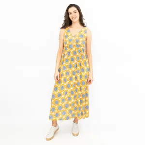 Seasalt Womens Polmanter Yellow Sunflower Jersey Dress