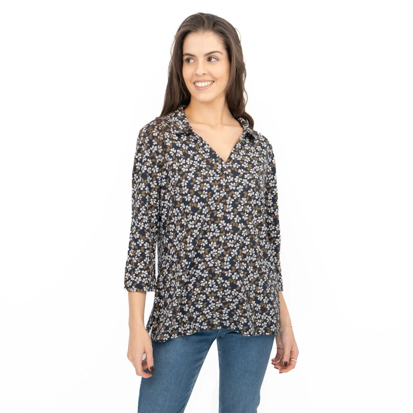 Seasalt Womens Wavecrest Shirt Navy Blue Cotton Jersey