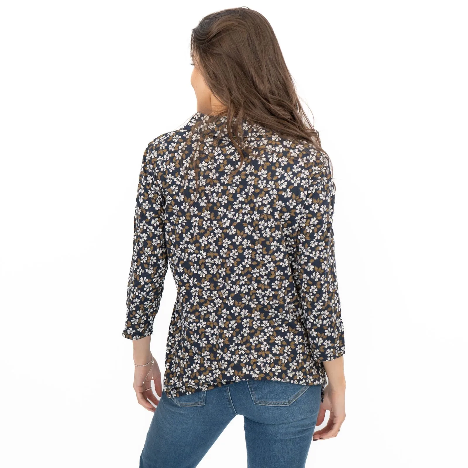 Seasalt Womens Wavecrest Shirt Navy Blue Cotton Jersey