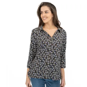 Seasalt Womens Wavecrest Shirt Navy Blue Cotton Jersey