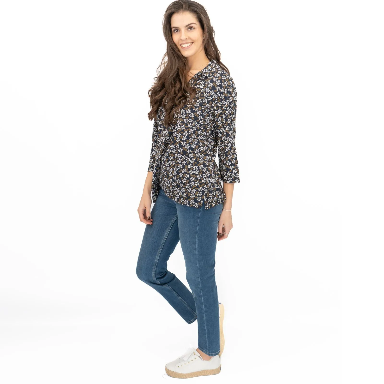 Seasalt Womens Wavecrest Shirt Navy Blue Cotton Jersey