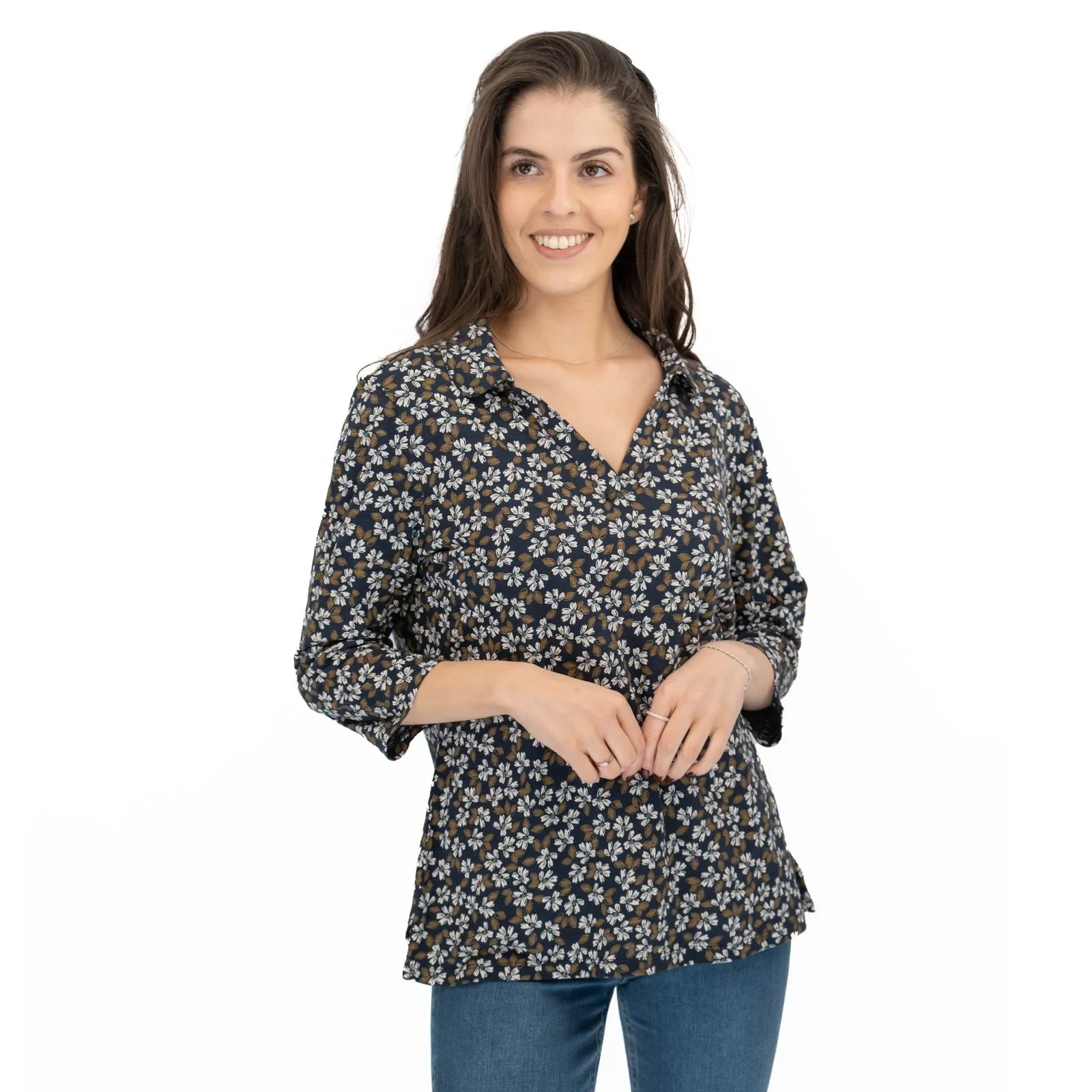 Seasalt Womens Wavecrest Shirt Navy Blue Cotton Jersey