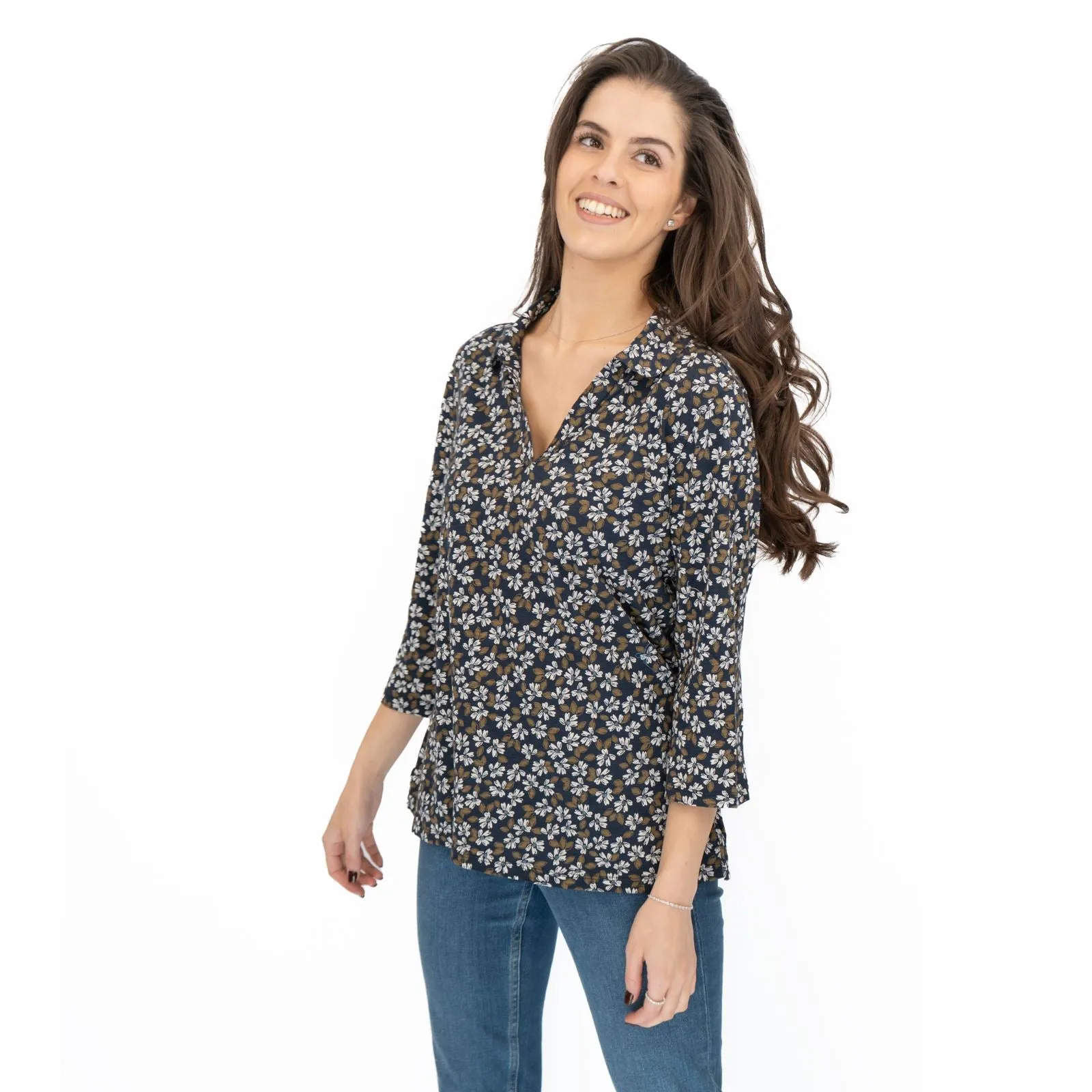 Seasalt Womens Wavecrest Shirt Navy Blue Cotton Jersey