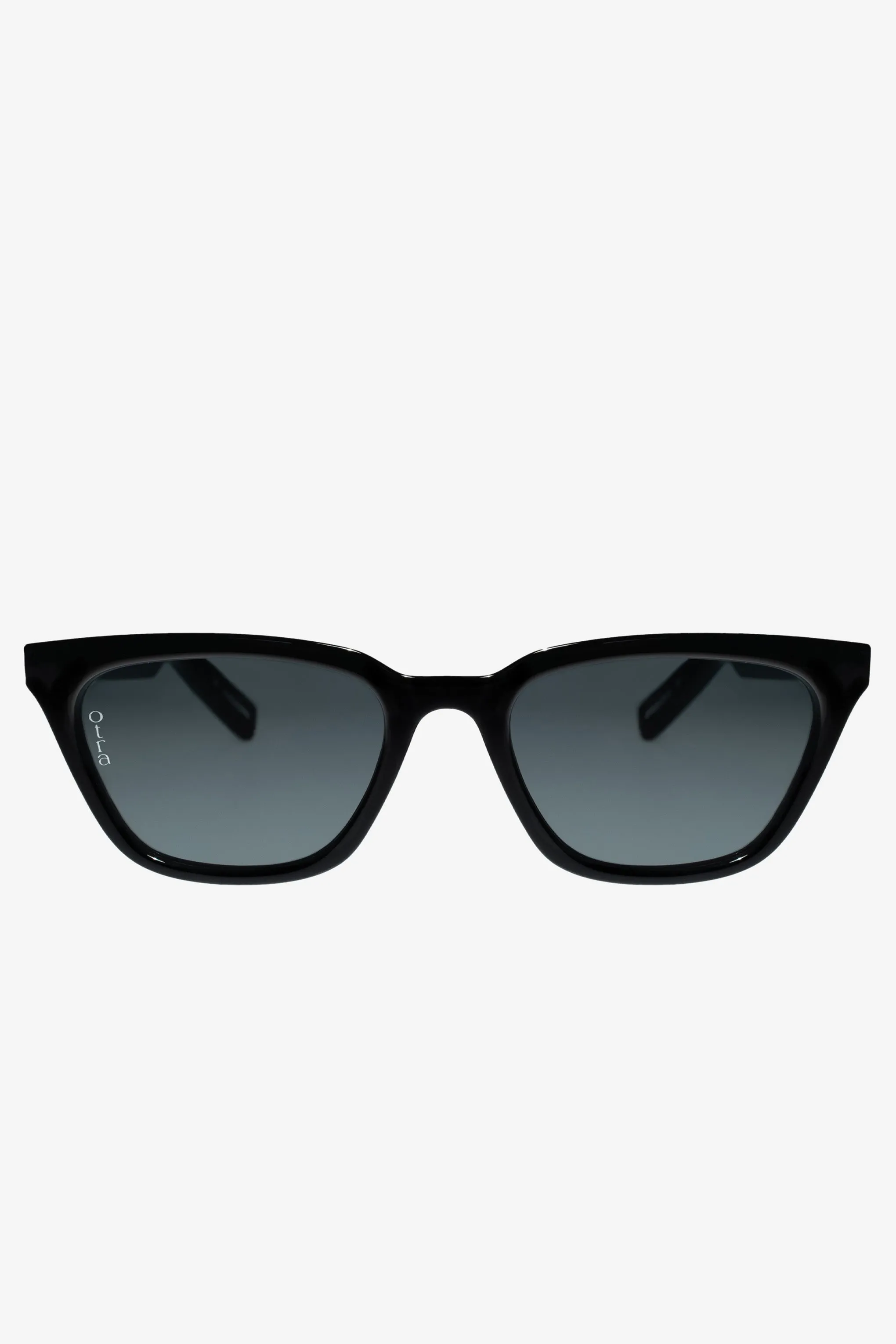 Seva | Otra Black Rounded Slim Cat Eye Sunglasses Club L London