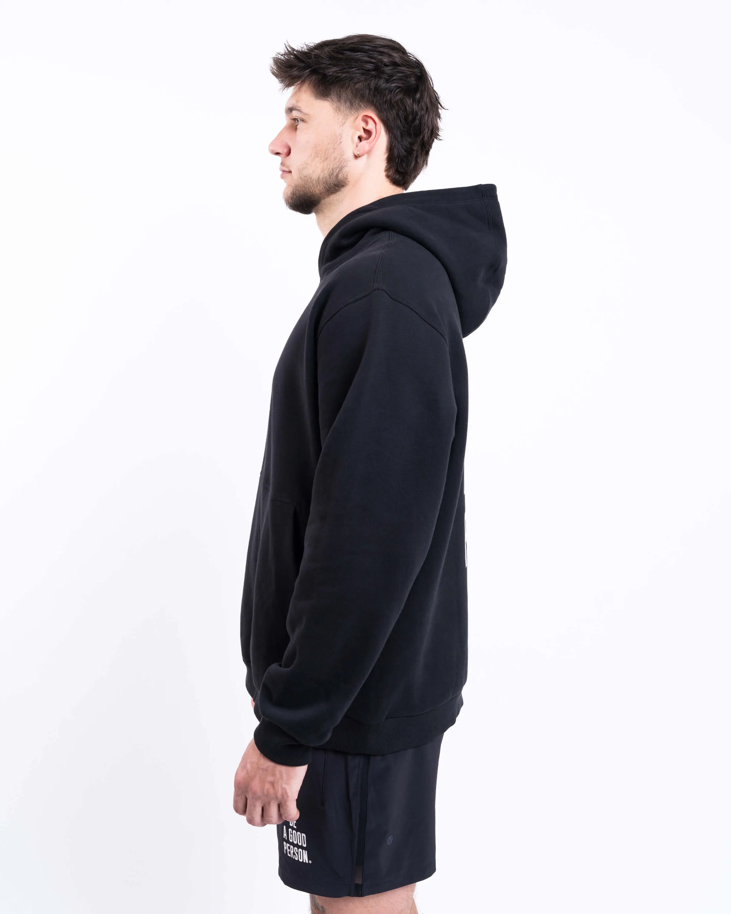 Steady State Pullover Hoodie - Black - lululemon // BE A GOOD PERSON *Pre-Order*
