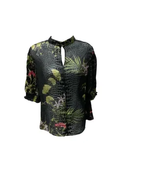Ted Baker Womens Floral Shirt Black 3=L
