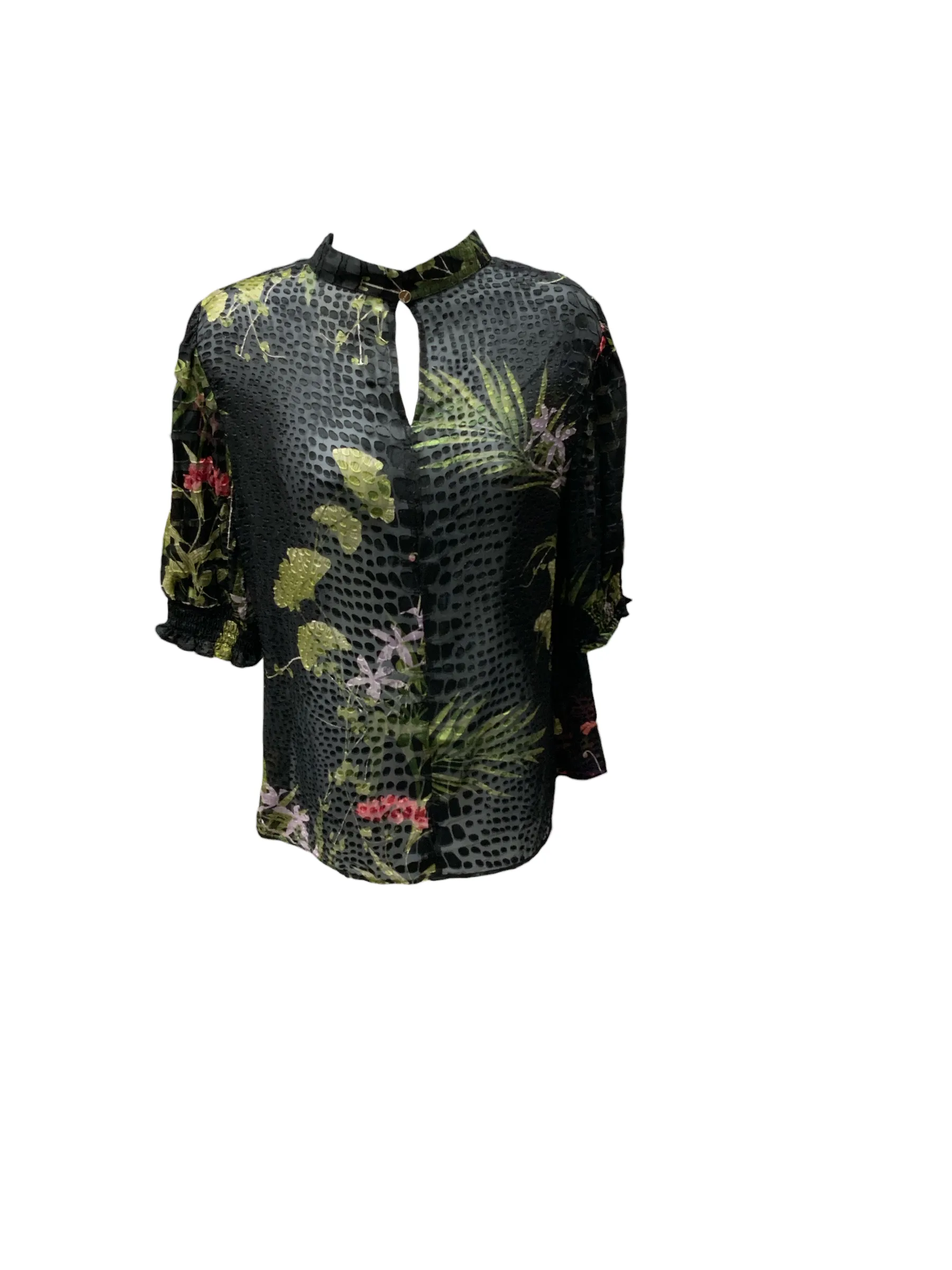 Ted Baker Womens Floral Shirt Black 3=L