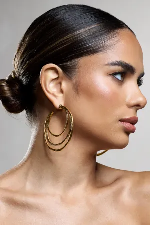 Trilogy | Gold Layered Hoop Earrings Club L London