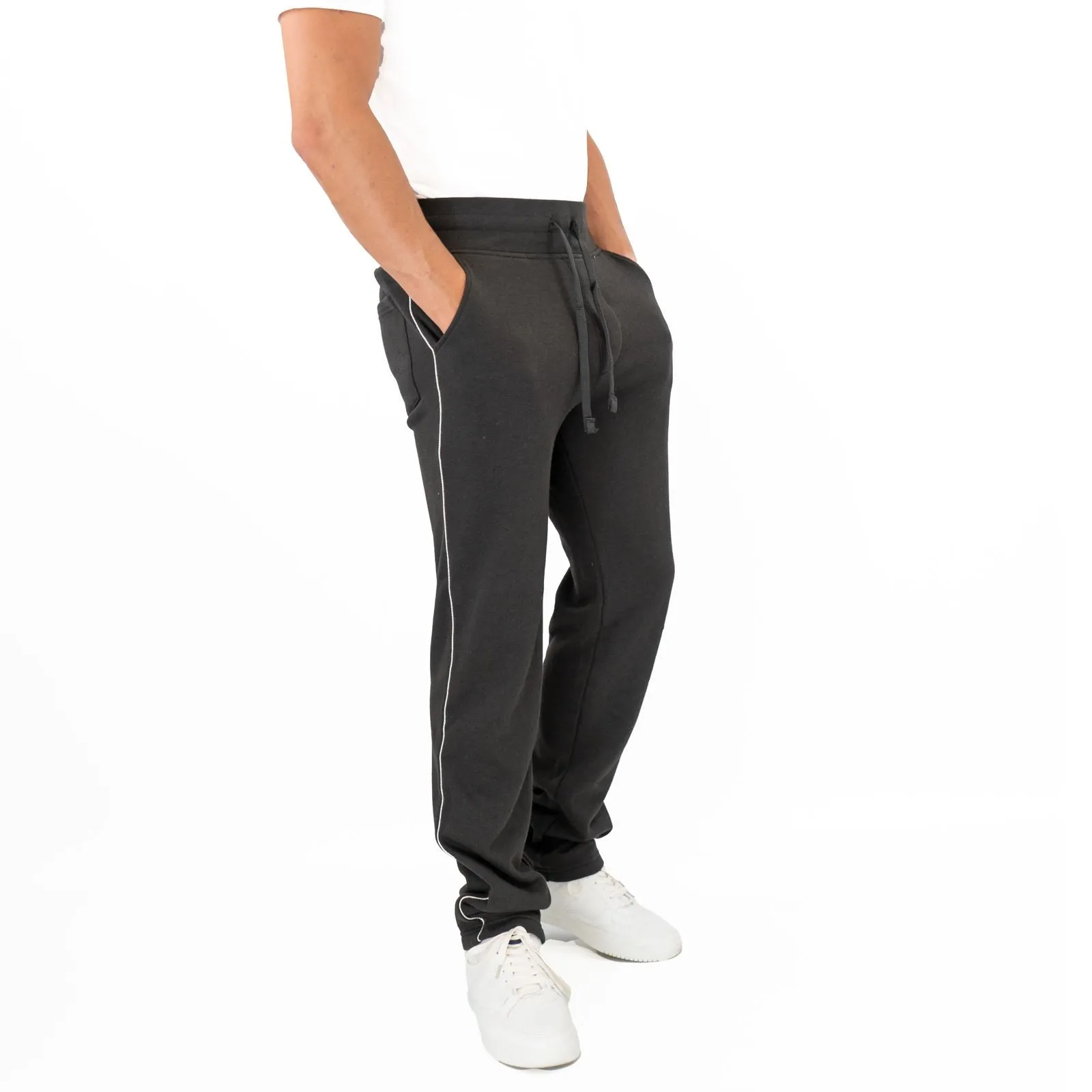 True Religion Mens Black Silver Metalic Detail Jogger Sweatpants