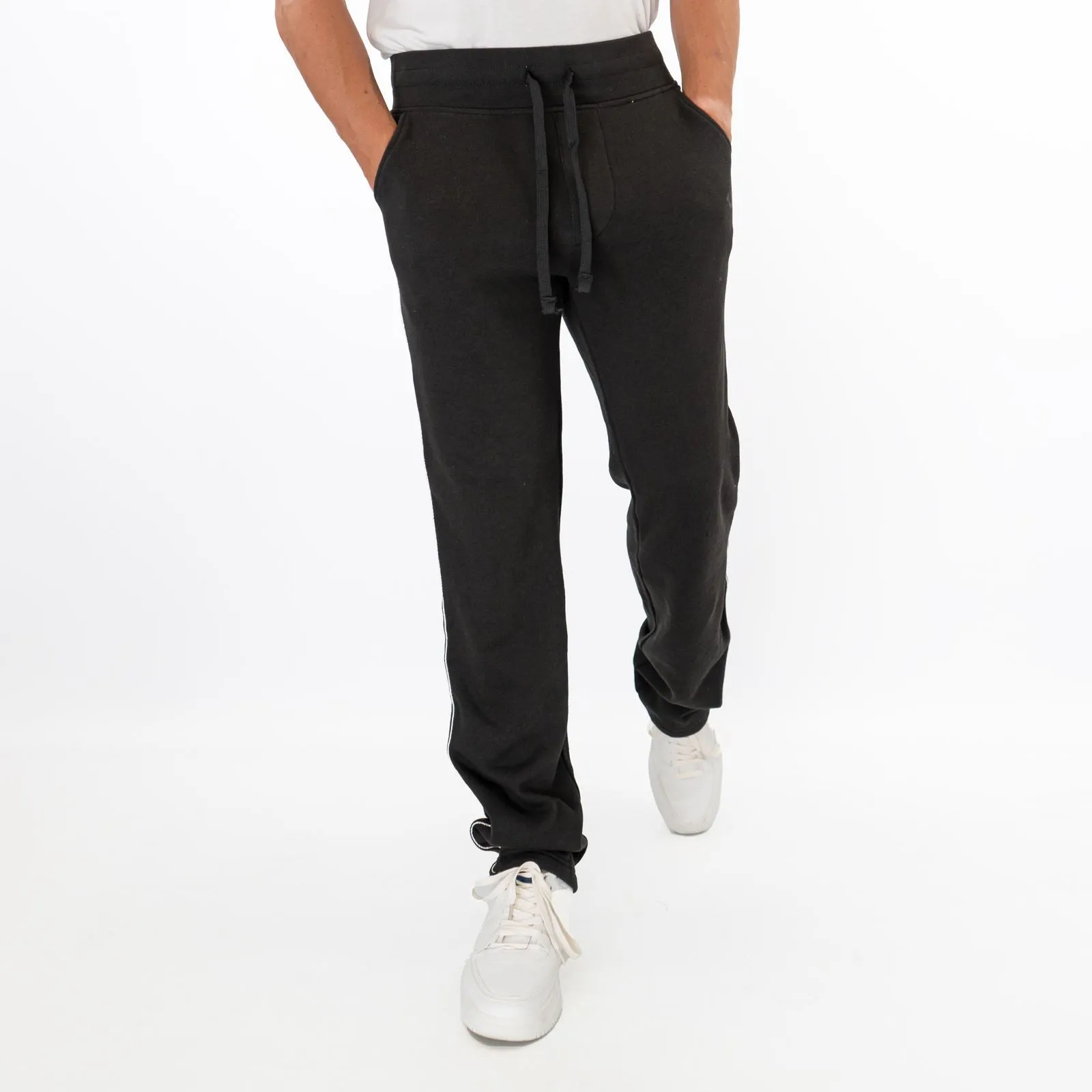 True Religion Mens Black Silver Metalic Detail Jogger Sweatpants