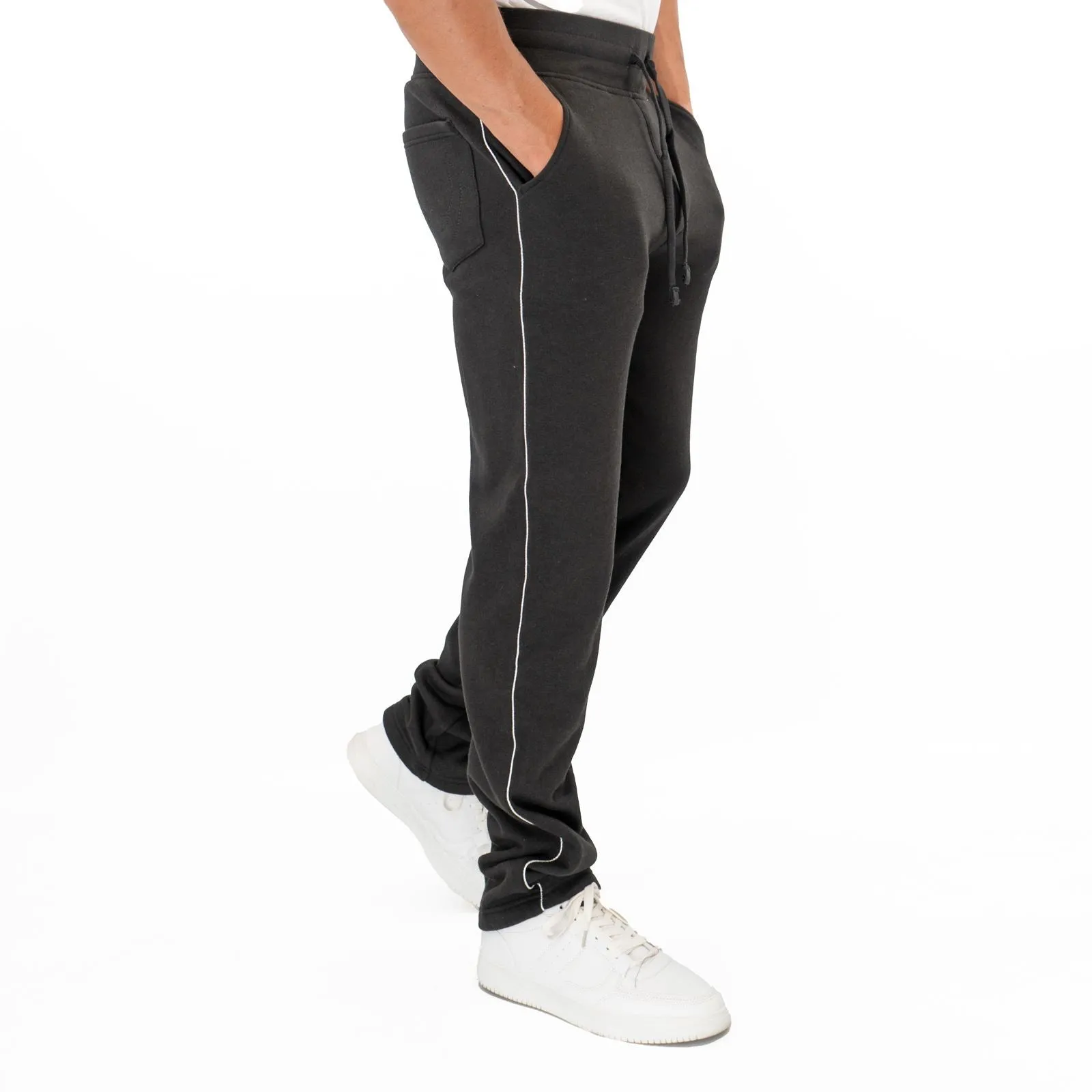 True Religion Mens Black Silver Metalic Detail Jogger Sweatpants
