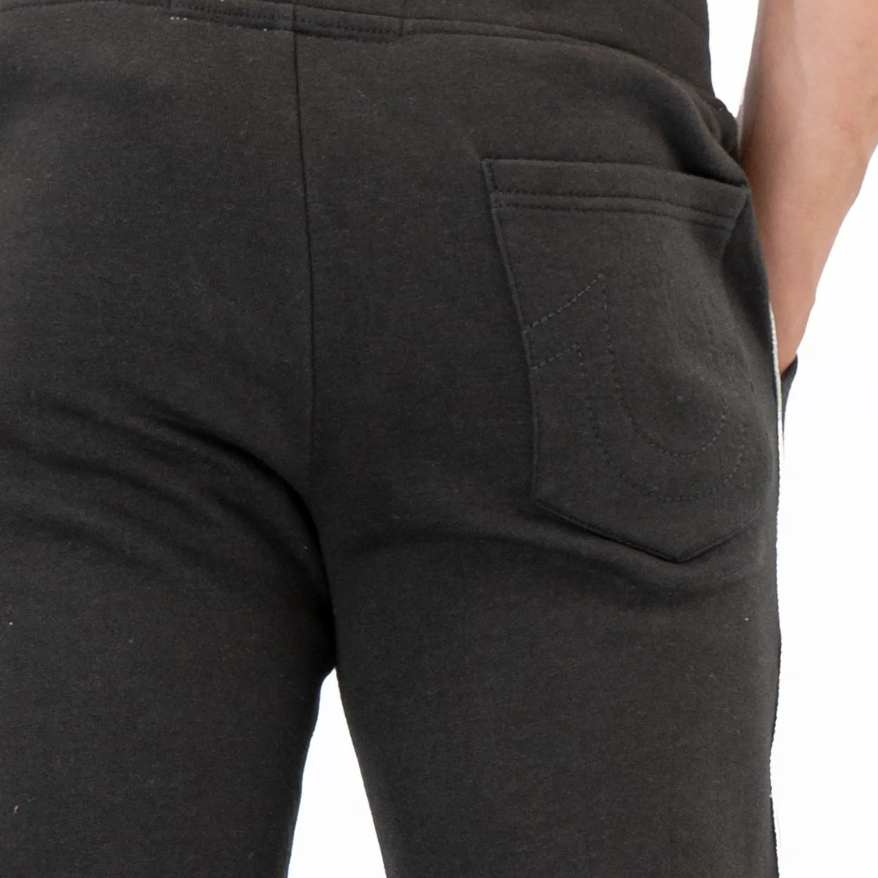 True Religion Mens Black Silver Metalic Detail Jogger Sweatpants