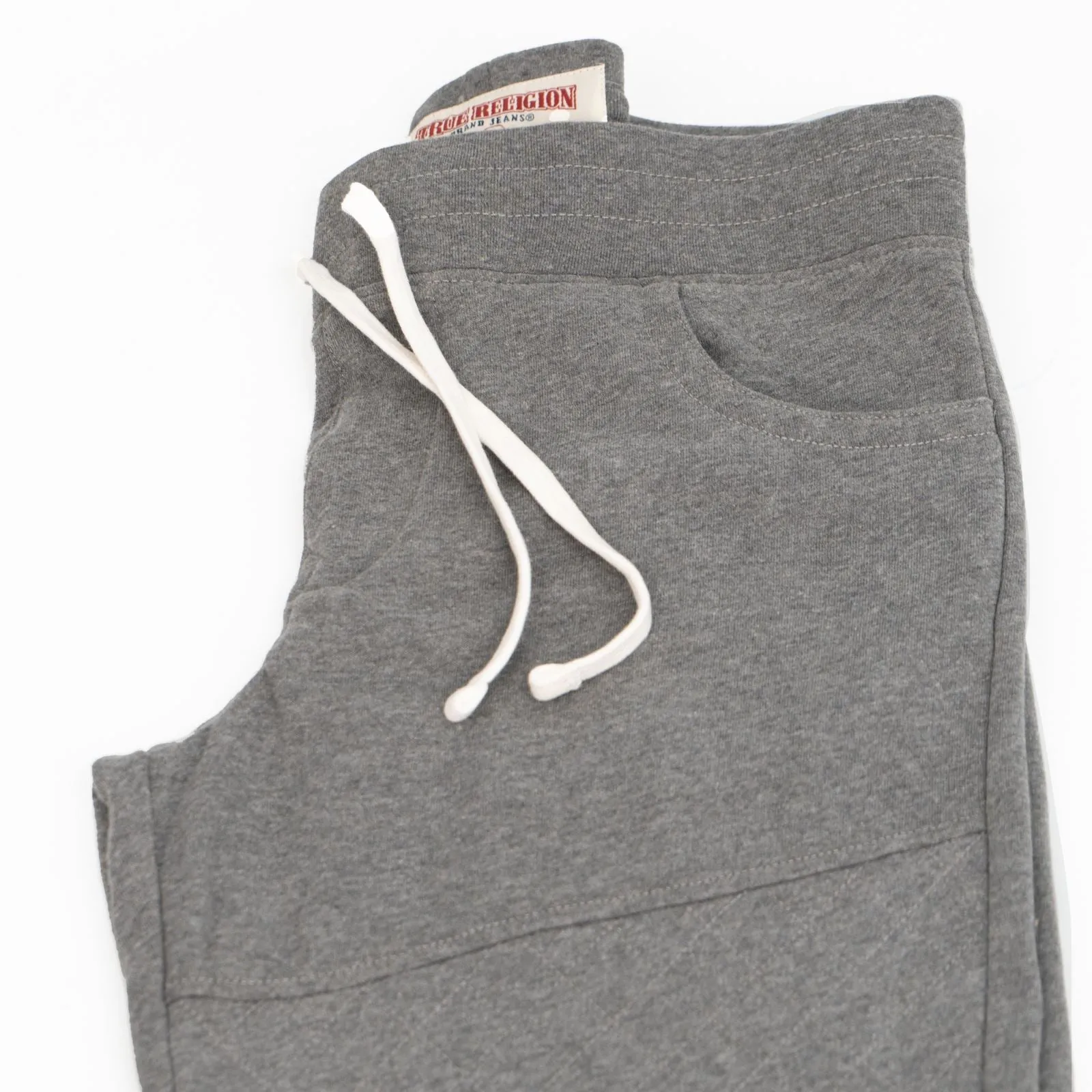 True Religion Mens Joggers Grey Quilt Moto