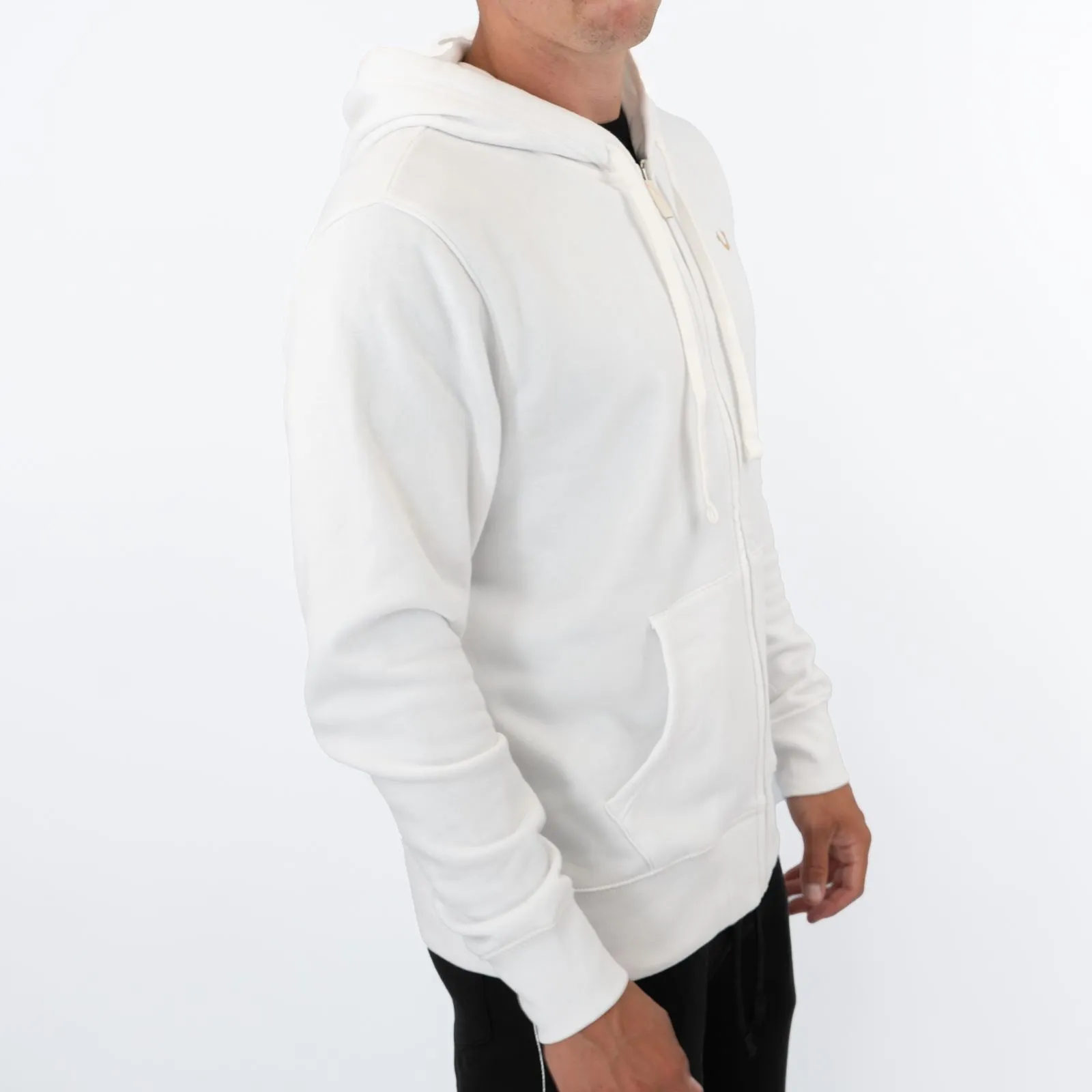 True Religion Mens White Zip Up Hoodie Long Sleeve Tops