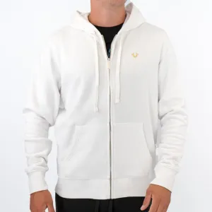 True Religion Mens White Zip Up Hoodie Long Sleeve Tops