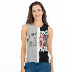 True Religion Womens Grey Vest Tank Top Sleeveless