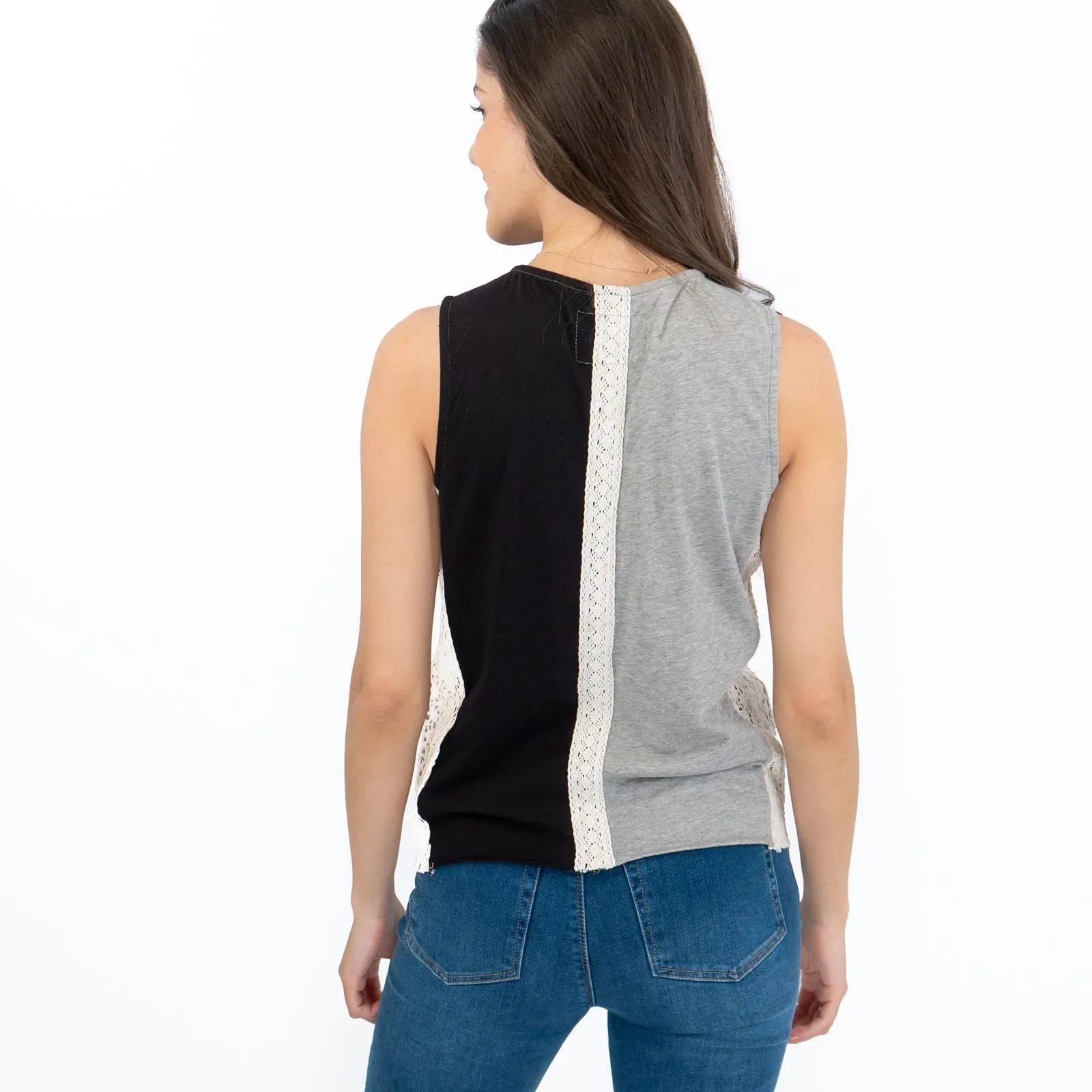 True Religion Womens Grey Vest Tank Top Sleeveless