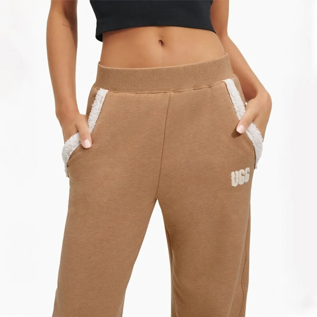 UGG DAYLIN BONDED Womens Cotton Jogger Pants Heather Camel