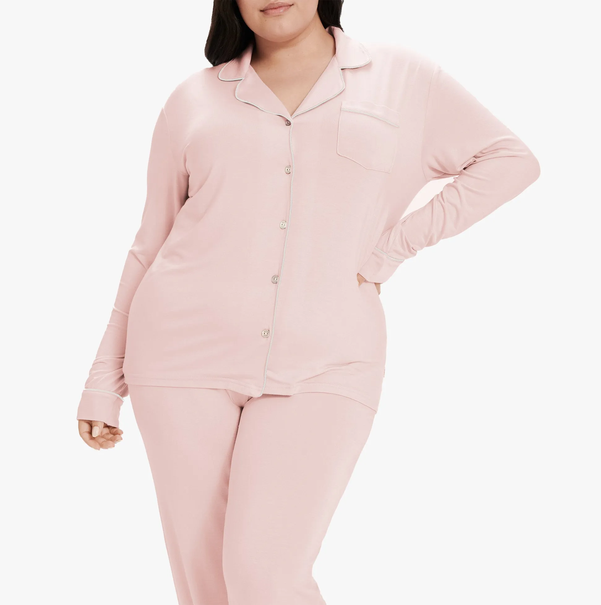 UGG LENON Womens Jersey Pyjama Set Pink Cloud