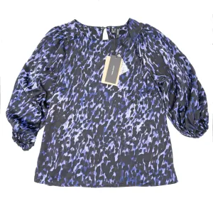 Vero Moda Black Purple Leopard Print 3/4 Sleeve Tops