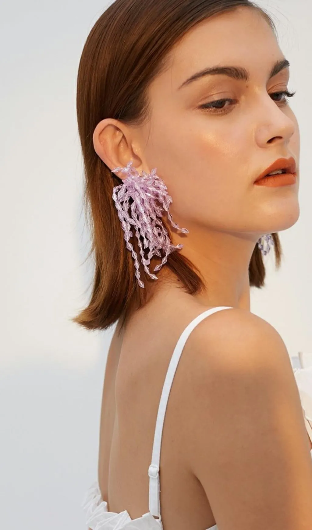 Violet Crystal earrings Gloria Lanvin