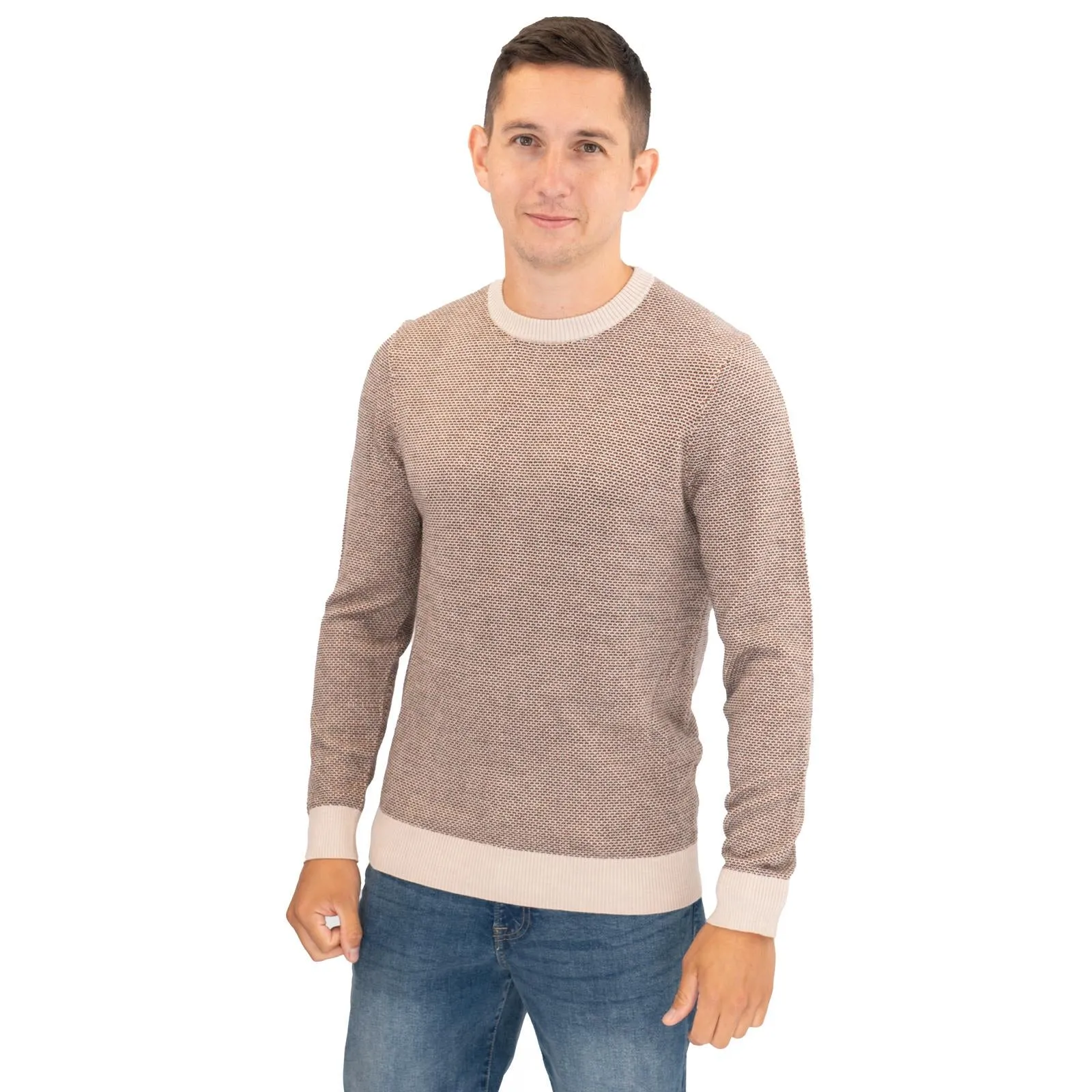White Stuff Mens Newport Merino Wool Jumper Brown