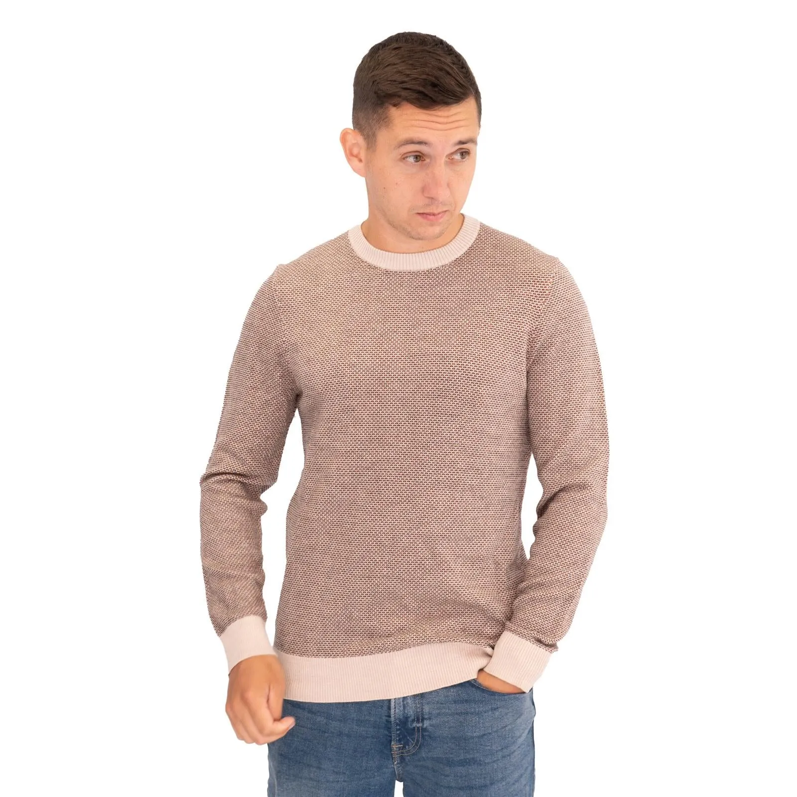White Stuff Mens Newport Merino Wool Jumper Brown
