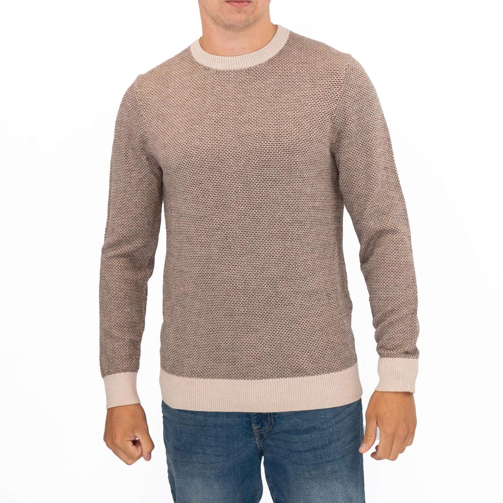 White Stuff Mens Newport Merino Wool Jumper Brown