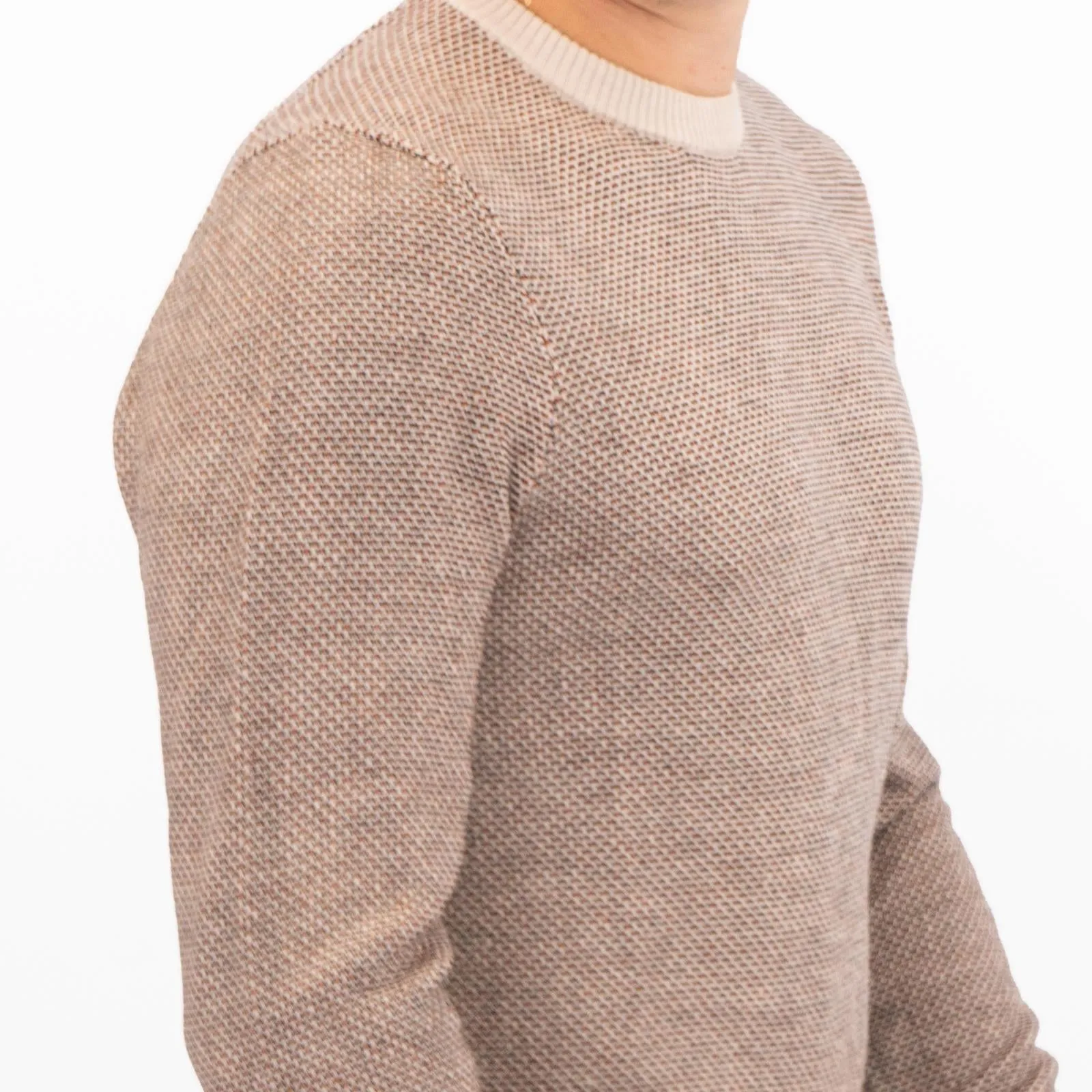 White Stuff Mens Newport Merino Wool Jumper Brown