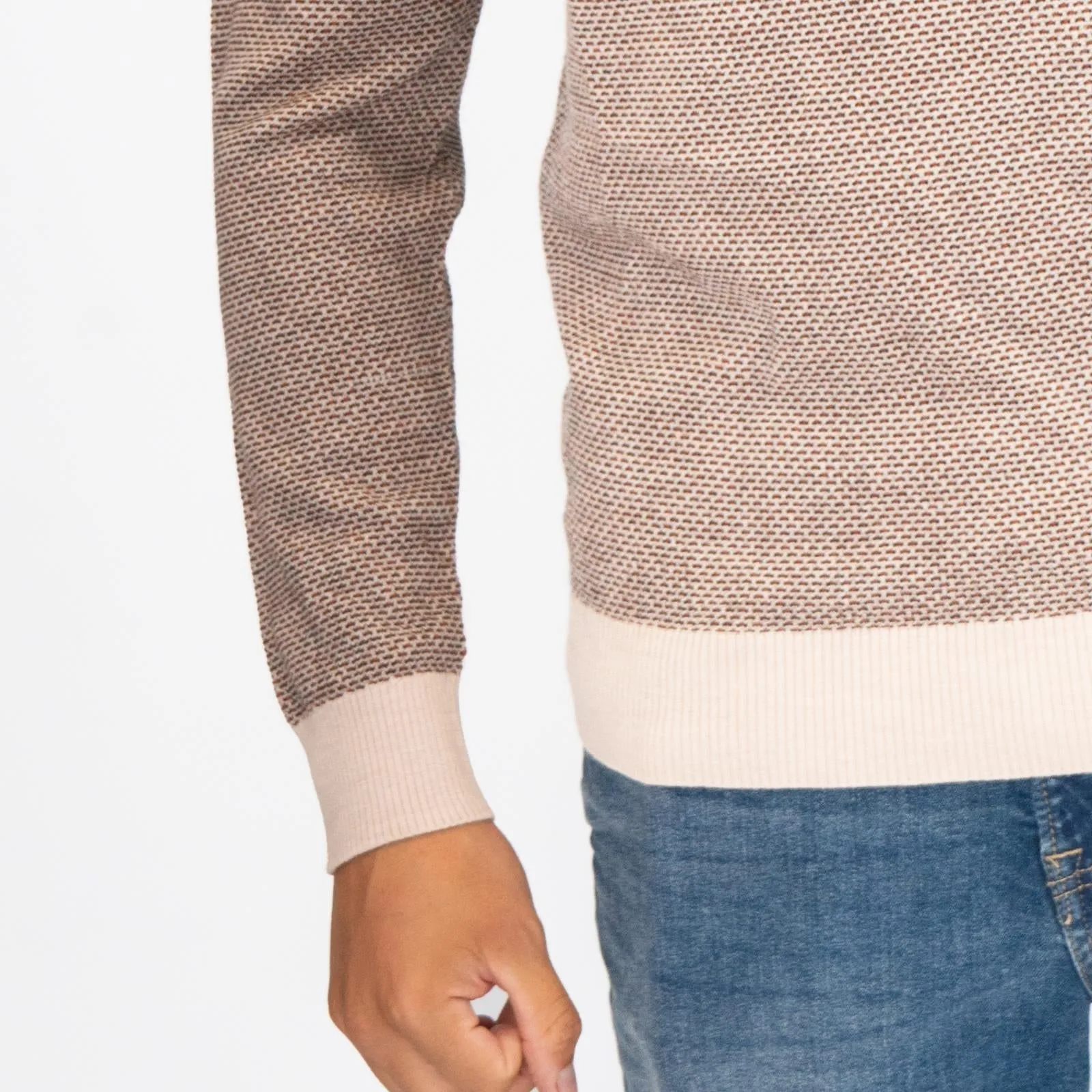 White Stuff Mens Newport Merino Wool Jumper Brown