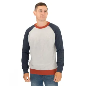 White Stuff Mens Pentire Crew Neck Grey Colour Block Jumper