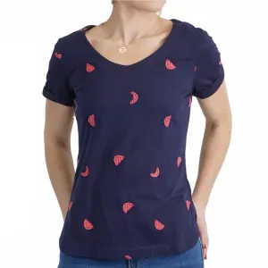 White Stuff Womens Watermelon Blue T-Shirt Summer Short Sleeve