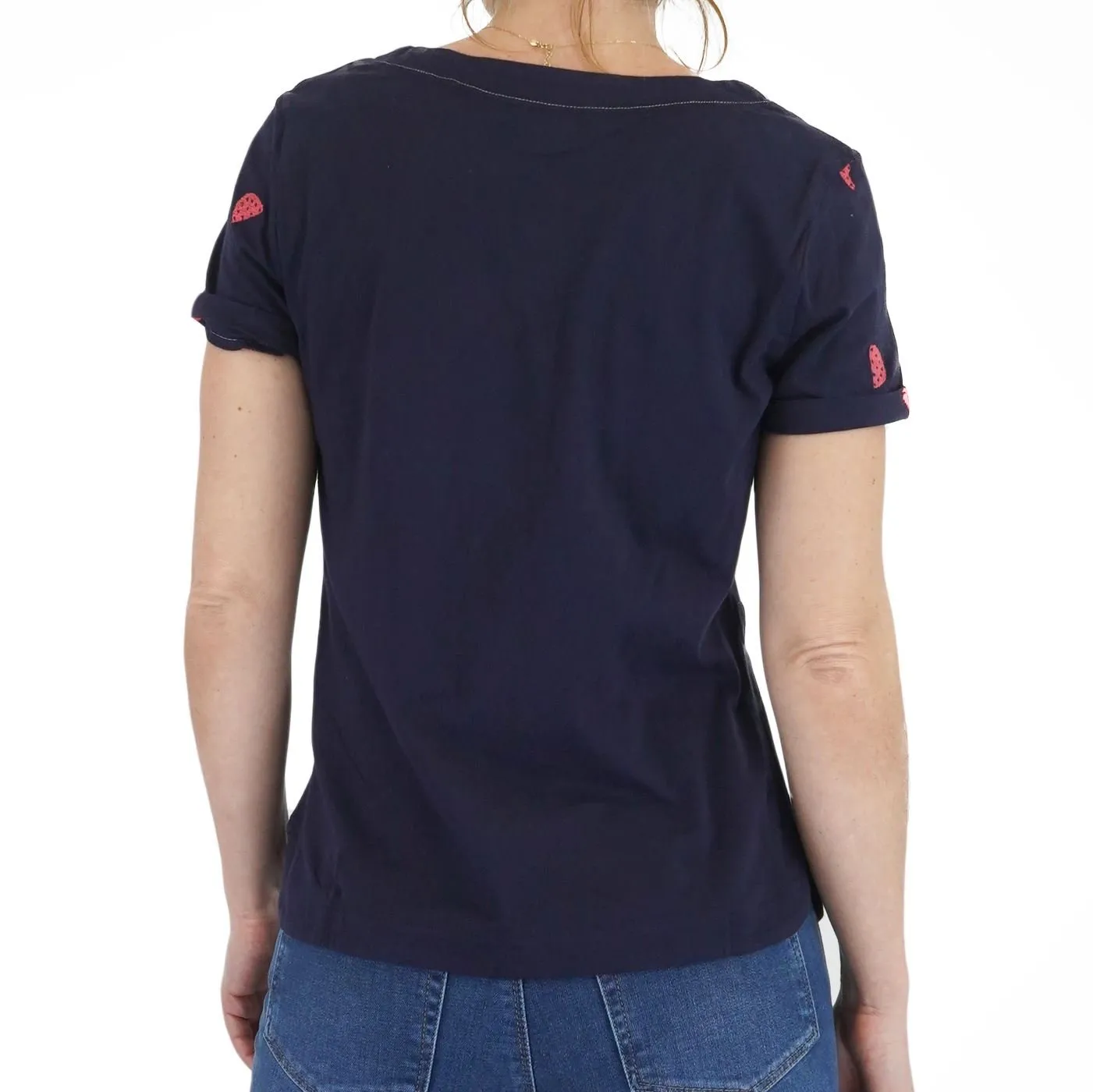 White Stuff Womens Watermelon Blue T-Shirt Summer Short Sleeve