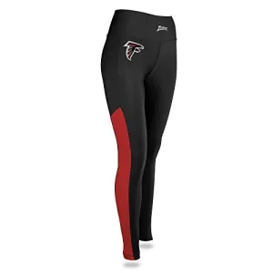 Zubaz NFL Womens Atlanta Falcons Solid Color Team Logo Leggings