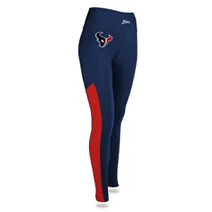 Zubaz NFL Womens Houston Texans Solid Color Team Logo Leggings