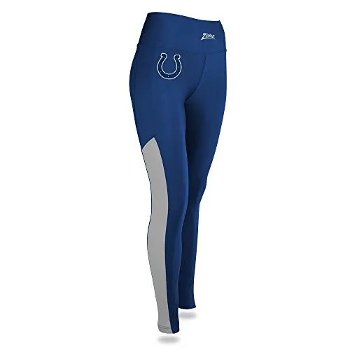 Zubaz NFL Womens Indianapolis Colts Solid Color Team Logo Leggings