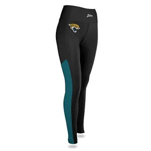 Zubaz NFL Womens Jacksonville Jaguars Solid Color Team Logo Leggings