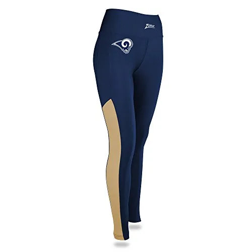 Zubaz NFL Womens Los Angeles Rams Solid Color Team Logo Leggings