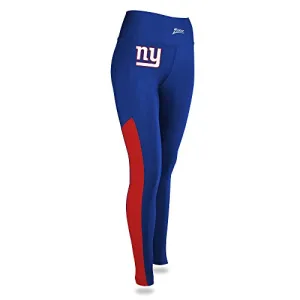 Zubaz NFL Womens New York Giants Solid Color Team Logo Leggings