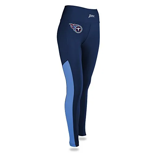 Zubaz NFL Womens Tennessee Titans Solid Color Team Logo Leggings